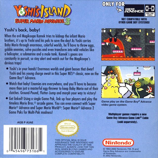GBA - Super Mario Advance 3 Yoshi's Island (cartouche uniquement)