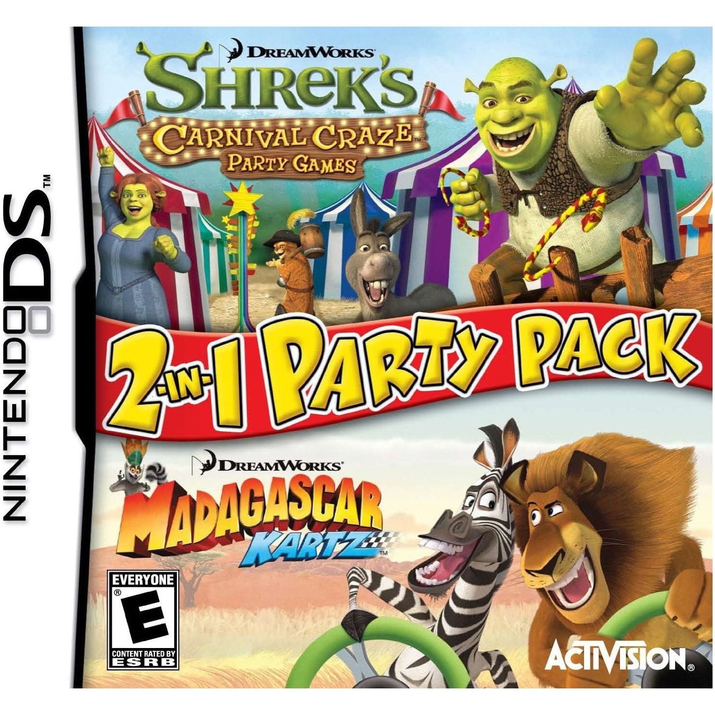 DS - Shrek's Carnival Craze &amp; Madagascar Kartz Pack de fête 2 en 1 (en étui)