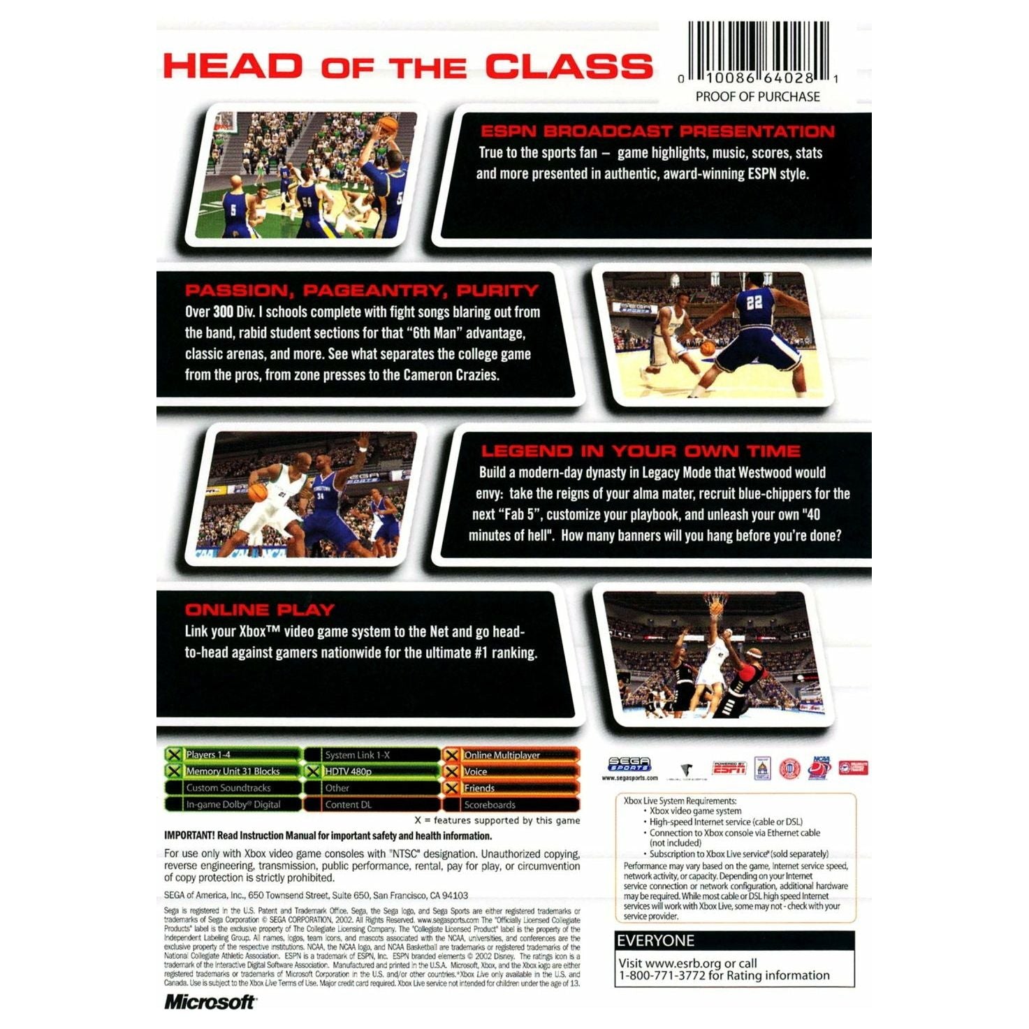 XBOX - NCAA College Basketball 2K3