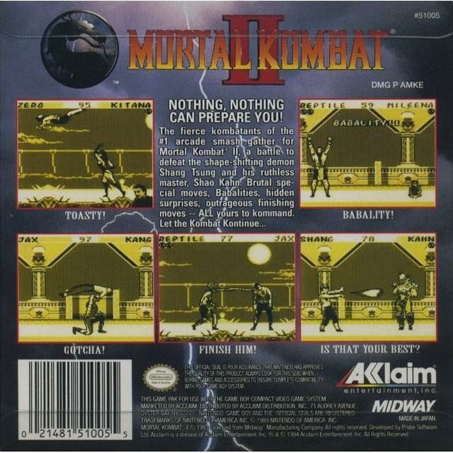 GB - Mortal Kombat II (Cartridge Only)
