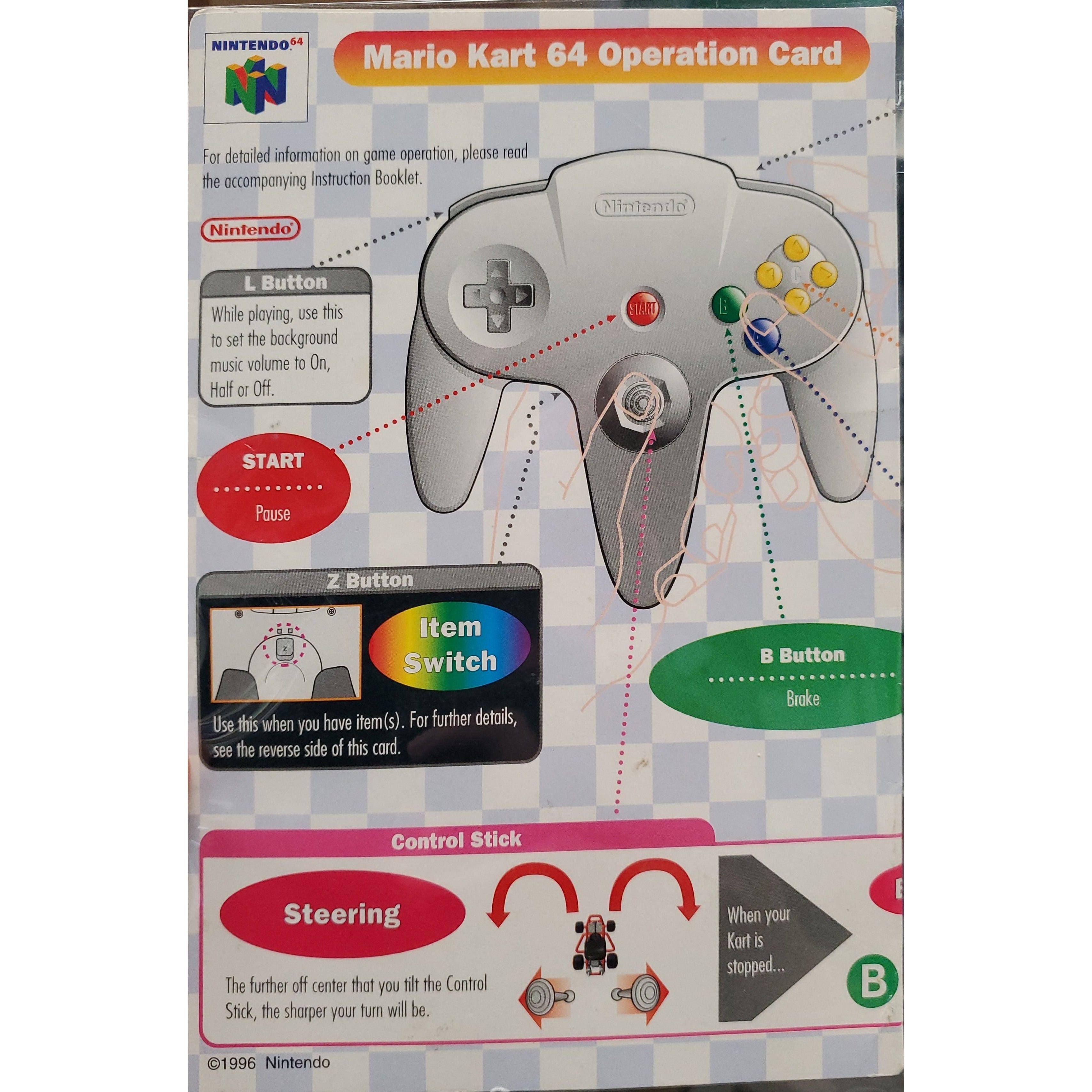 N64 - Mario Kart 64 Operation Card (Manual)
