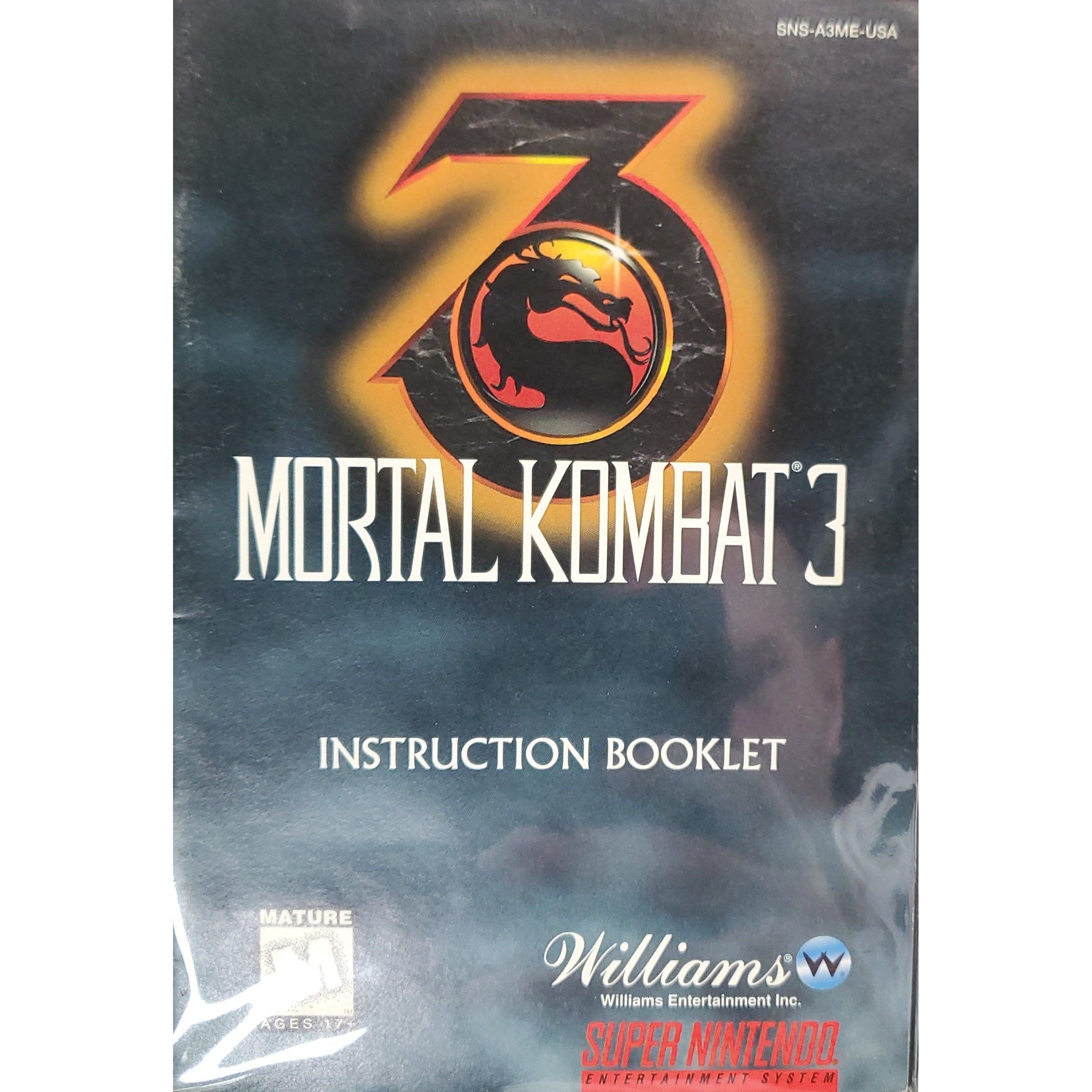 SNES - Mortal Kombat 3 (Manual)