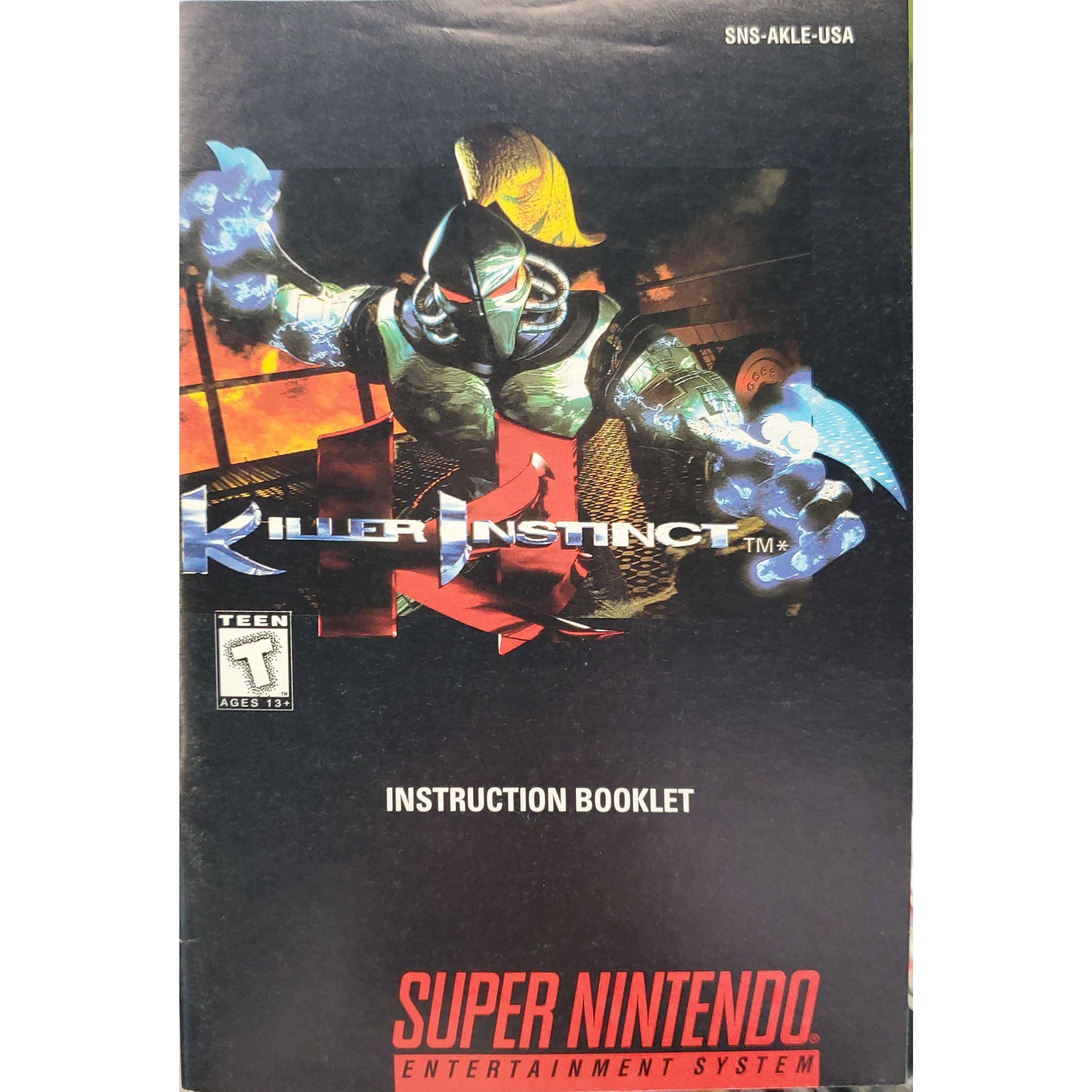 SNES - Killer Instinct (Manual)