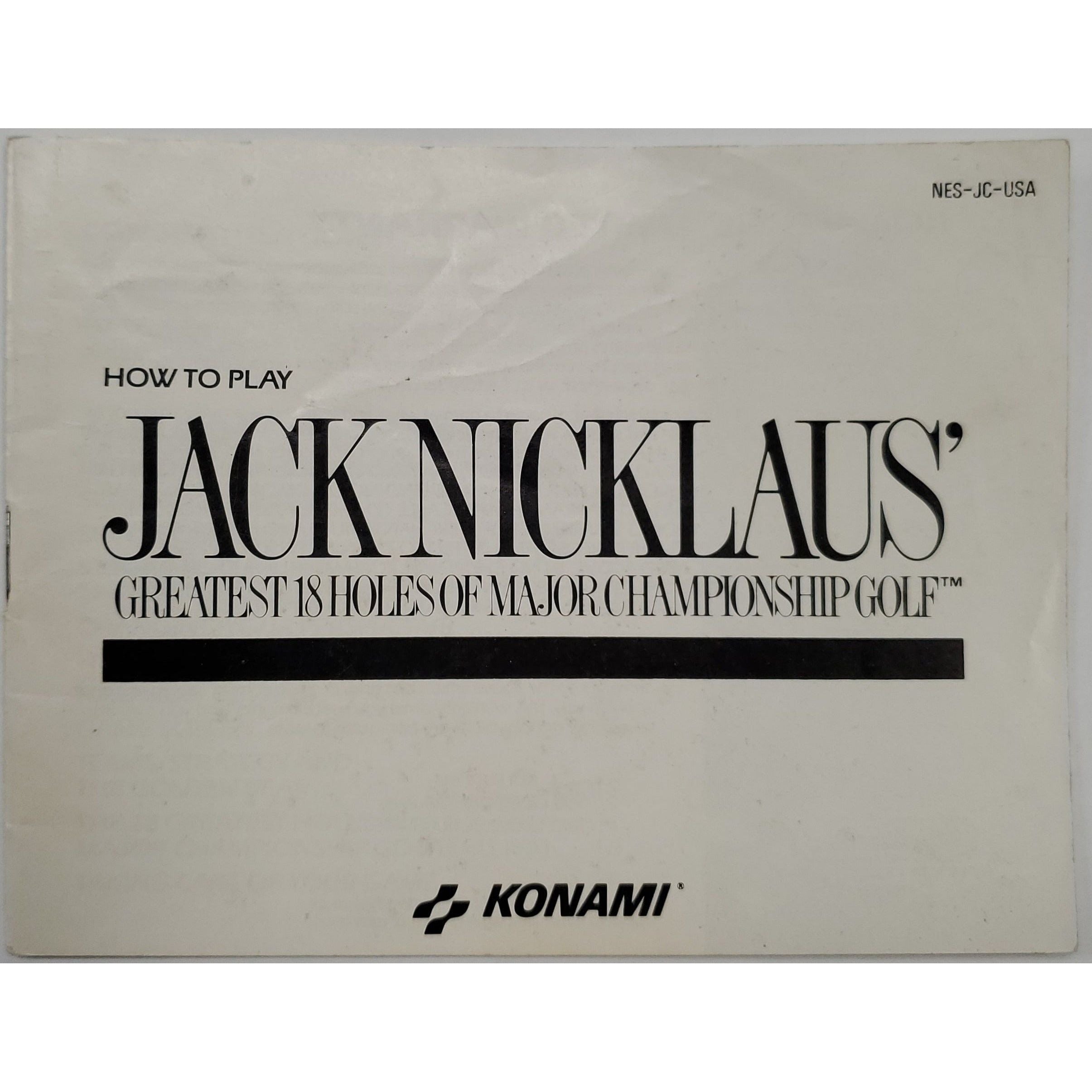 NES - Jack Nicklaus' Greatest 18 Holes of Major Championship Golf (Manual)
