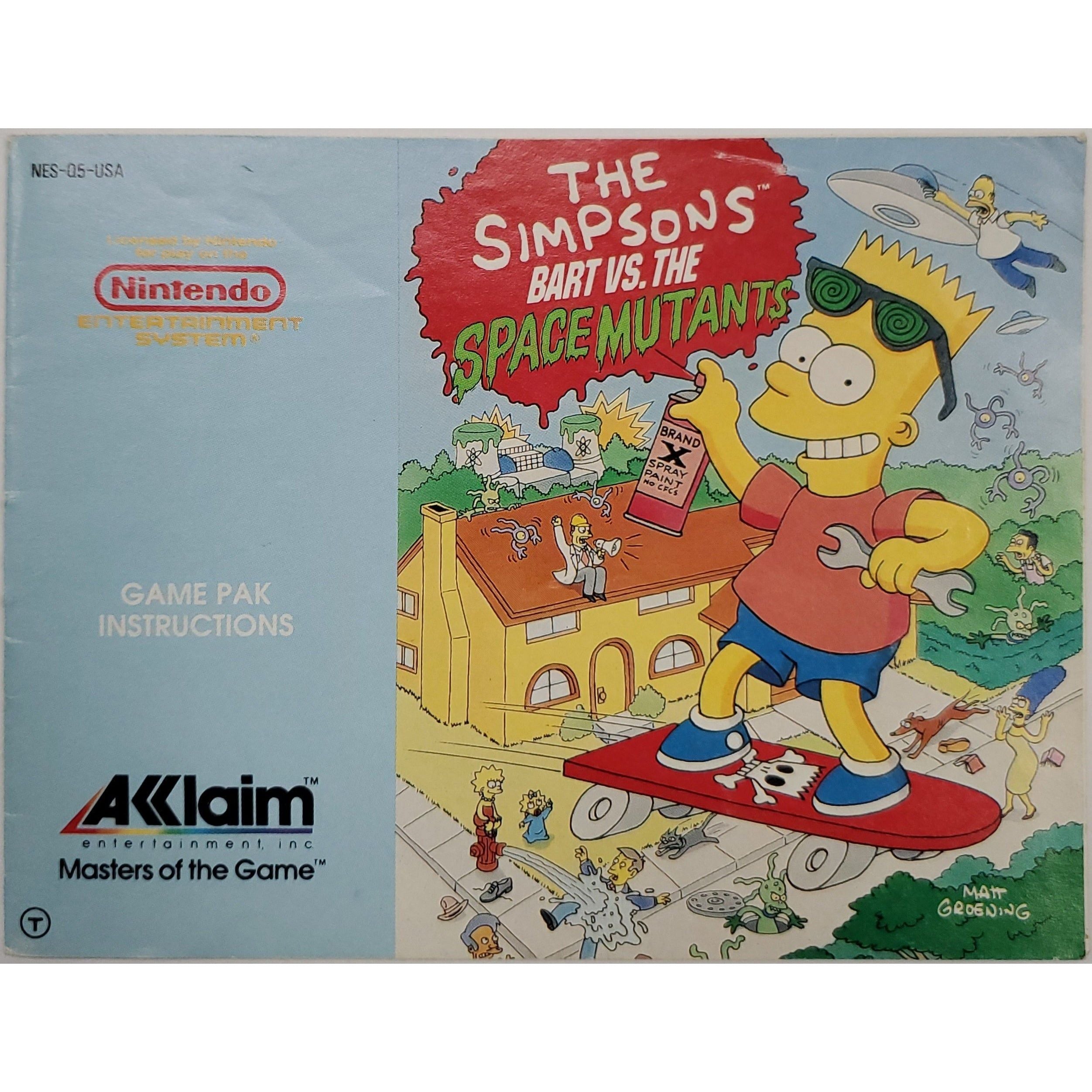 NES - Les Simpsons Bart contre les Mutants de l'Espace (Manuel)