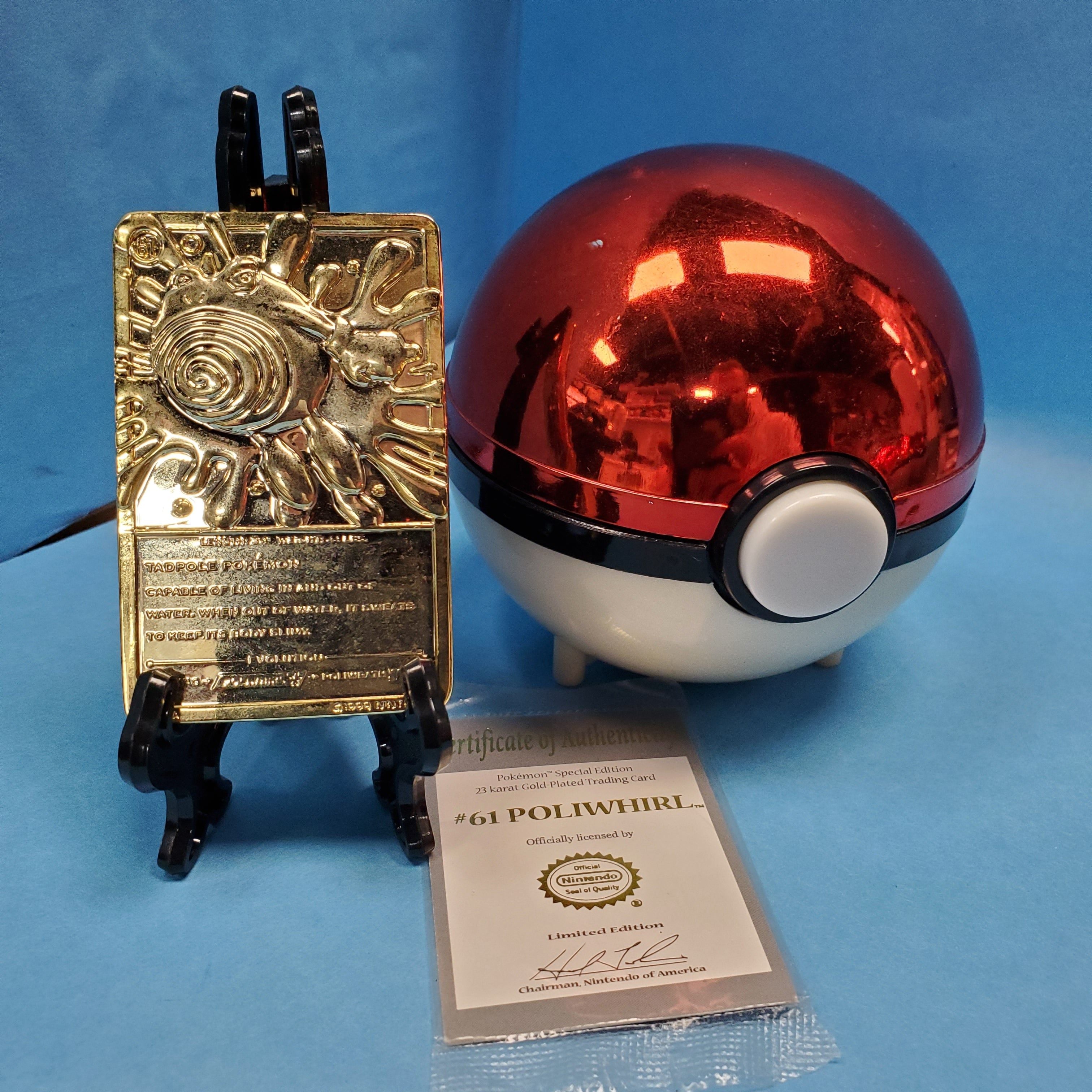 Pokemon Burger King Gold-Plated Trading Card - Poliwhirl