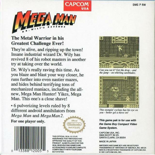 GB - Mega Man Dr Wily's Revenge (Cartridge Only)