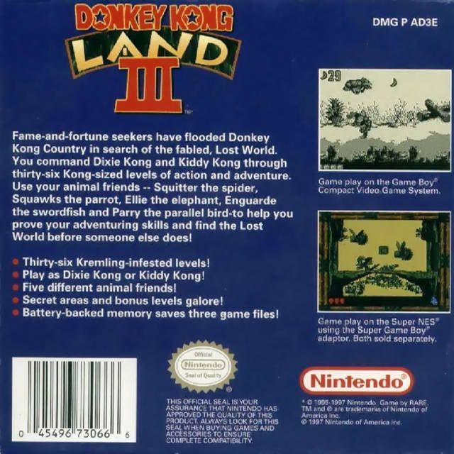 GB - Donkey Kong Land III (Cartridge Only)