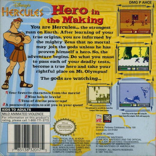 GB - Disney's Hercules (Cartridge Only)