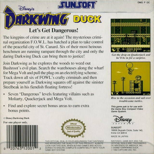 GB - Disney's Darkwing Duck (Cartridge Only)
