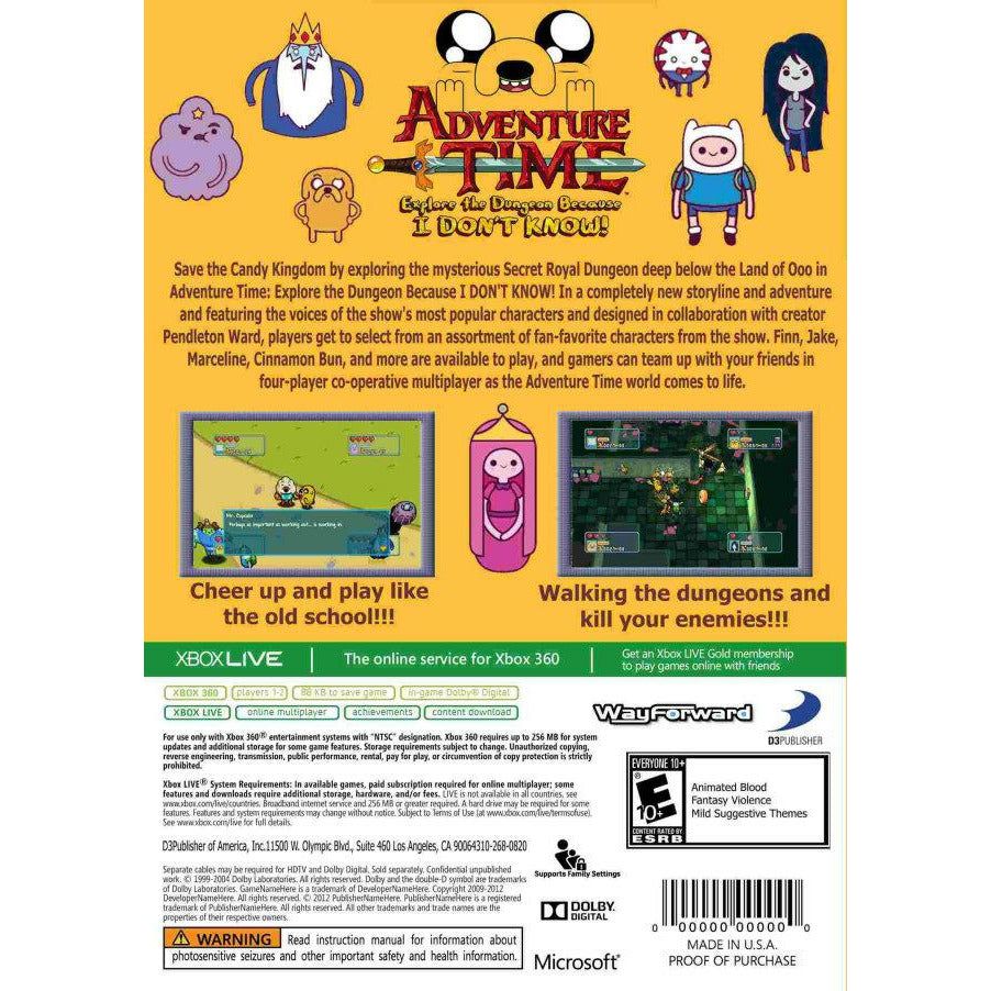 XBOX 360 - Adventure Time Explore the Dungeon Because I Don't Know