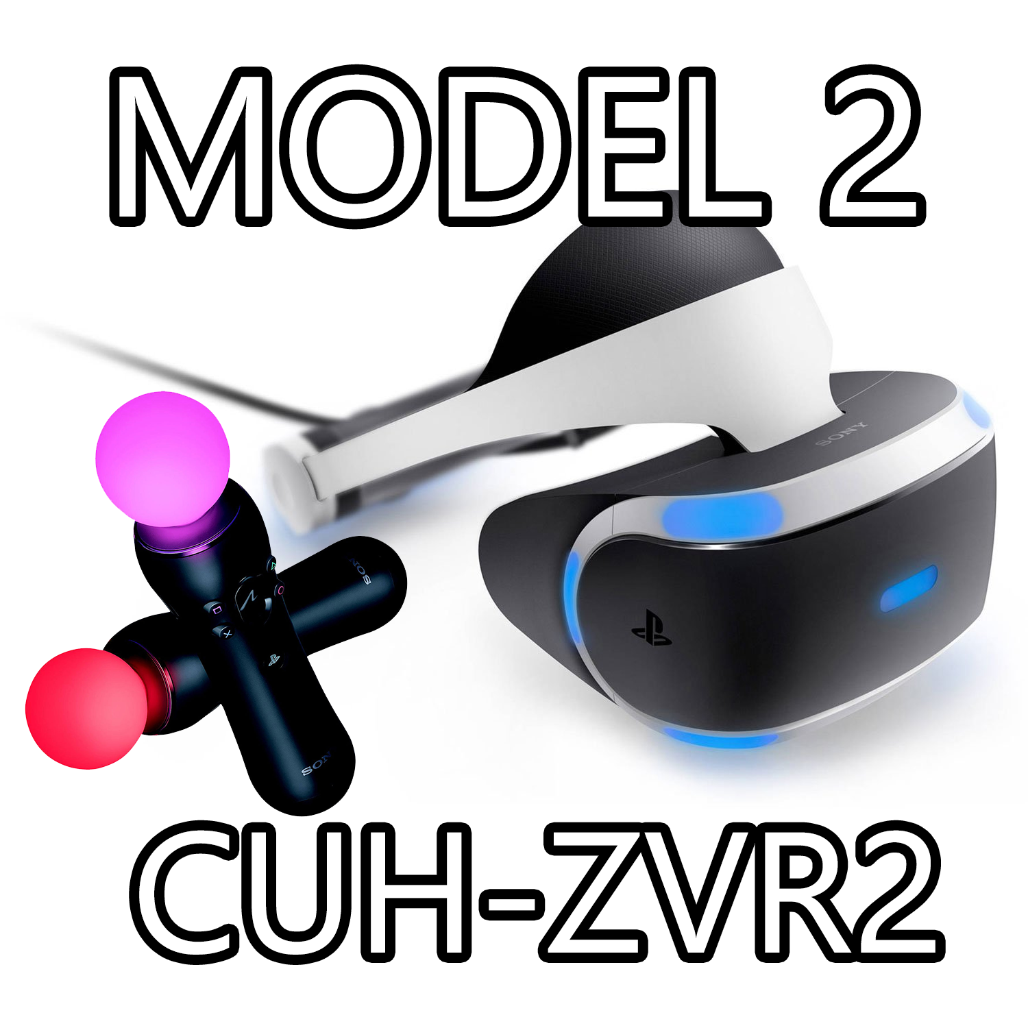 PlayStation VR Model 2 (CUH-ZVR2) Bundle - Includes 2 Move Controllers