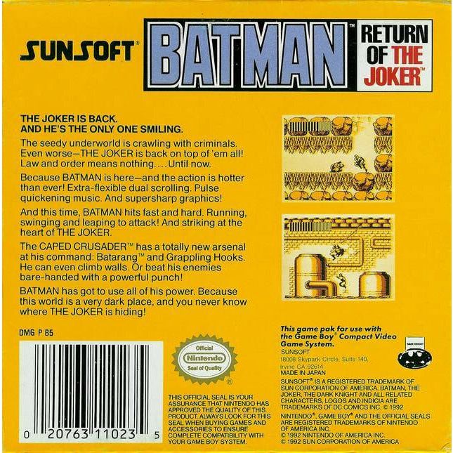 GB - Batman Return Of The Joker JPN (Cartridge Only)