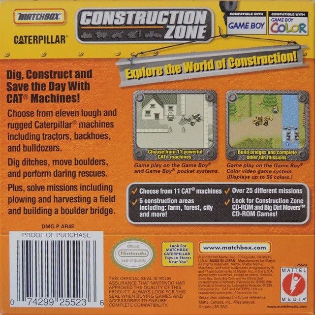 GBC - Matchbox Construction Zone (Cartridge Only)