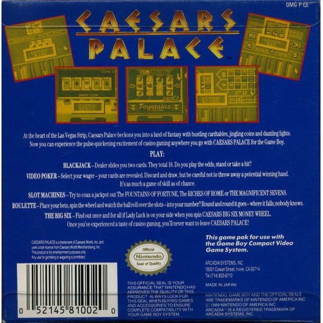 GB - Caesars Palace (Cartridge Only)