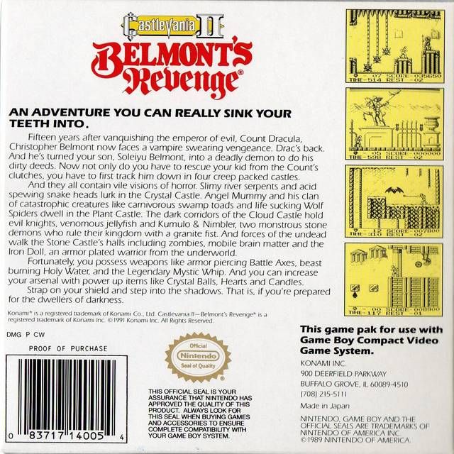 GB - Castlevania II Belmont's Revenge (Cartridge Only)