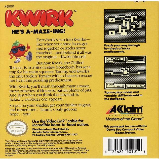 GB - Kwirk (Cartridge Only)