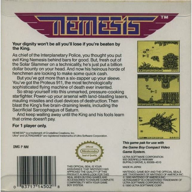 GB - Nemesis (Cartridge Only)