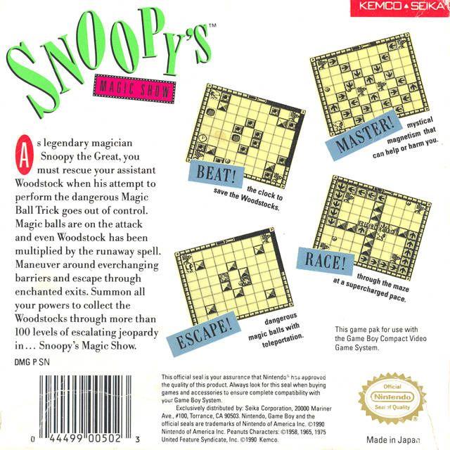 GB - Snoopy's Magic Show (Cartridge Only)