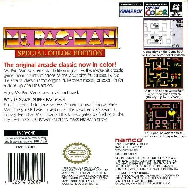 GBC - Ms. Pac-Man Special Color Edition (cartouche uniquement)