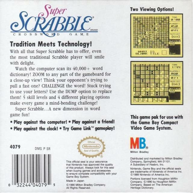 GB - Jeu de mots croisés Super Scrabble (cartouche uniquement)