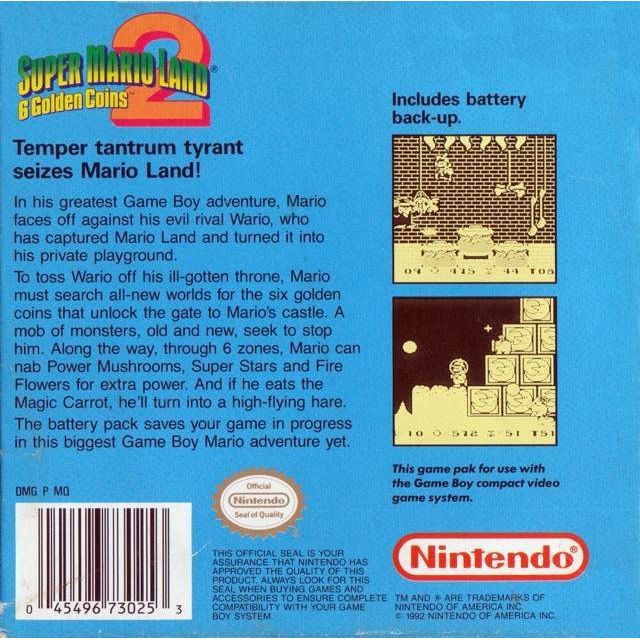 GB - Super Mario Land 2 6 Pièces d'Or (Cartouche Uniquement)