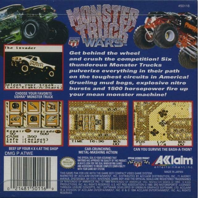 GB - Monster Truck Wars (Cartridge Only)