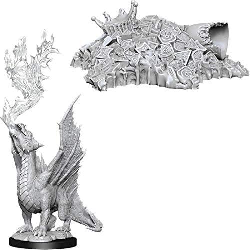 D&amp;D - Minis - Nolzurs Marvelous Miniatures - Wyrmling dragon d'or et petit tas de trésors
