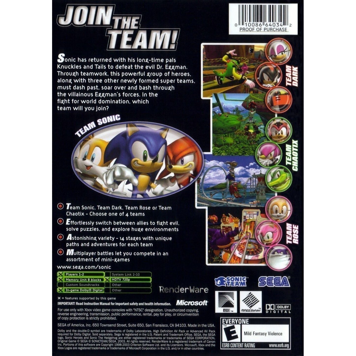 XBOX - Sonic Heroes