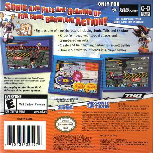 GBA - Sonic Battle (complet dans la boîte)