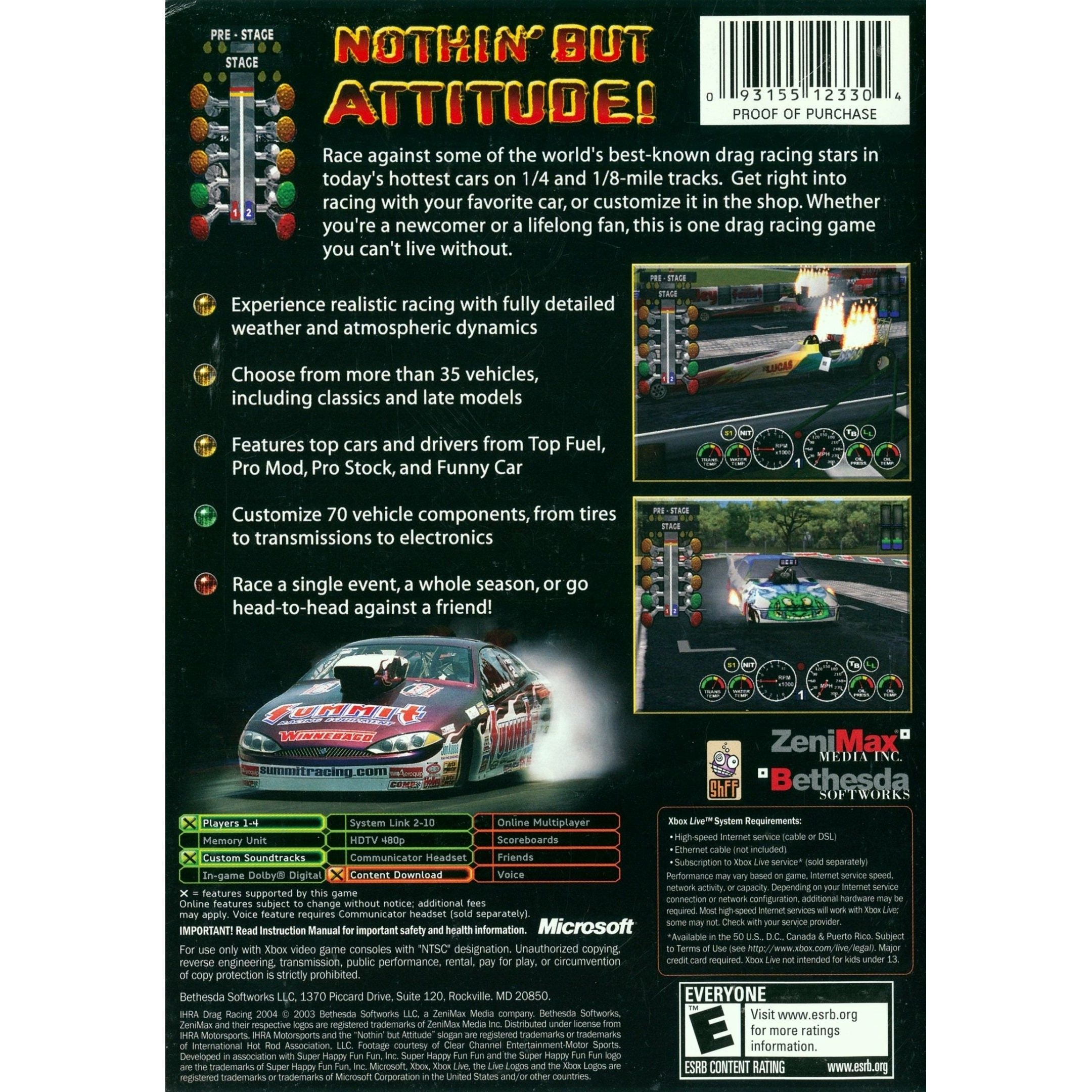 Xbox - IHRA Motorsports Drag Racing 2004
