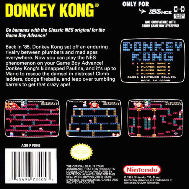 GBA - Classic NES Series Donkey Kong (cartouche uniquement)
