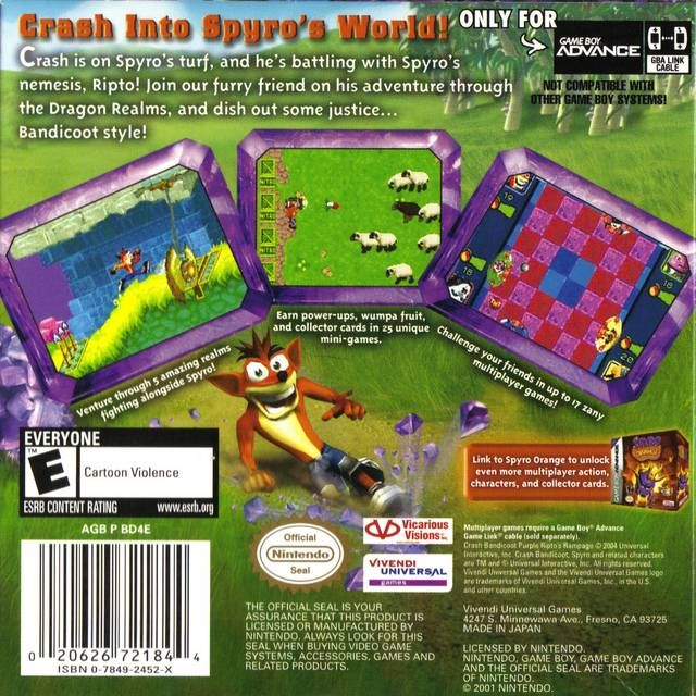 GBA - Crash Bandicoot Purple Ripto's Rampage (complet dans la boîte)
