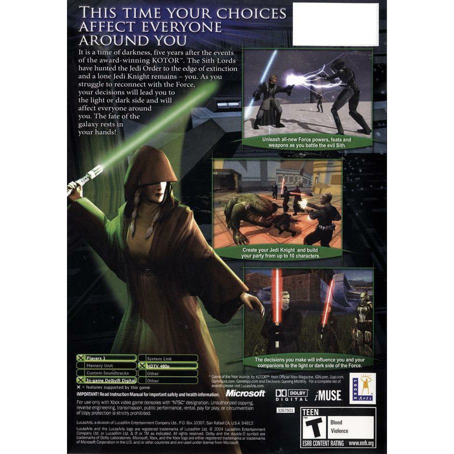 XBOX - Star Wars Knights of the Old Republic II The Sith Lords