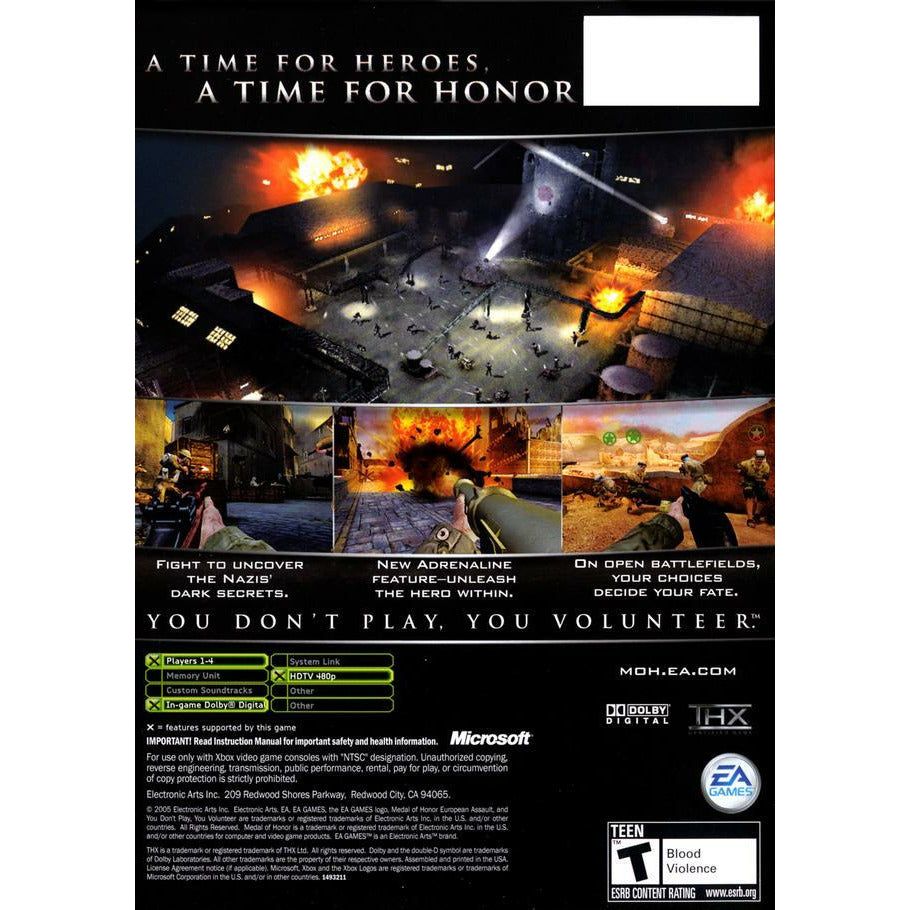 XBOX - Medal of Honor European Assault (Printed Cover Art)