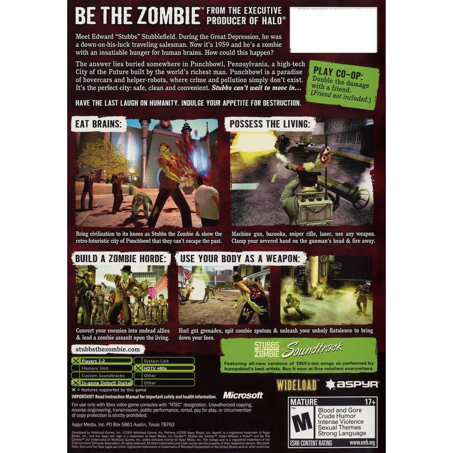 XBOX - Stubbs le rebelle zombie sans impulsion
