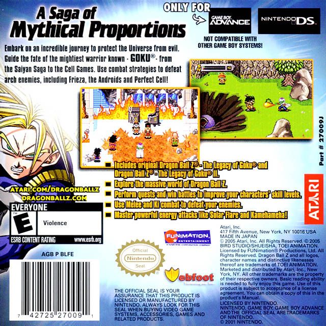 GBA - Dragon Ball Z L'héritage de Goku I &amp; II (cartouche uniquement)