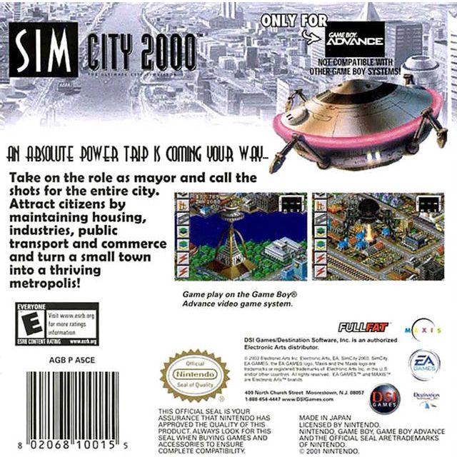 GBA - Sim City 2000 (cartouche uniquement)