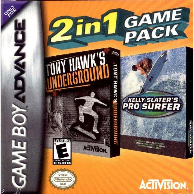 GBA - Pack de jeu 2 en 1 : Tony Hawk's Underground / Kelly Slater's Pro Surfer (cartouche uniquement)