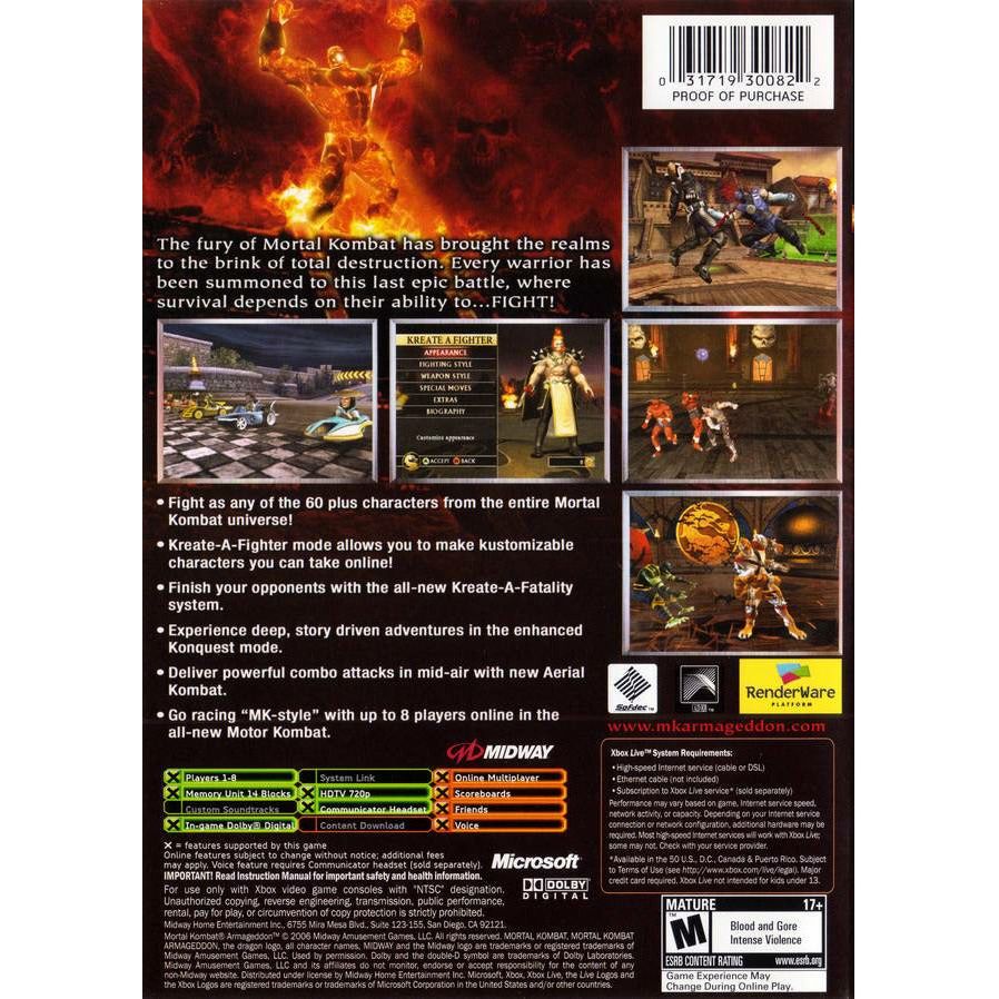 XBOX - Mortal Kombat Armageddon