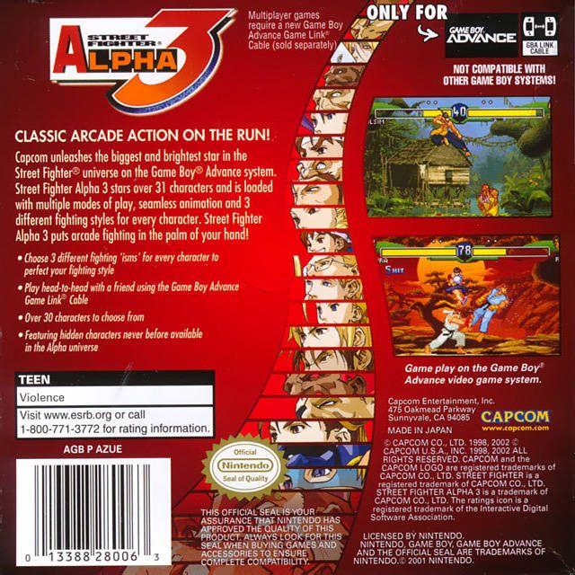 GBA - Street Fighter Alpha 3 (étiquette brute)