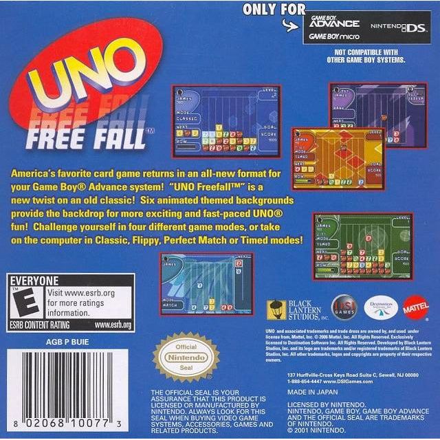 GBA - Uno Free Fall (complet dans la boîte)