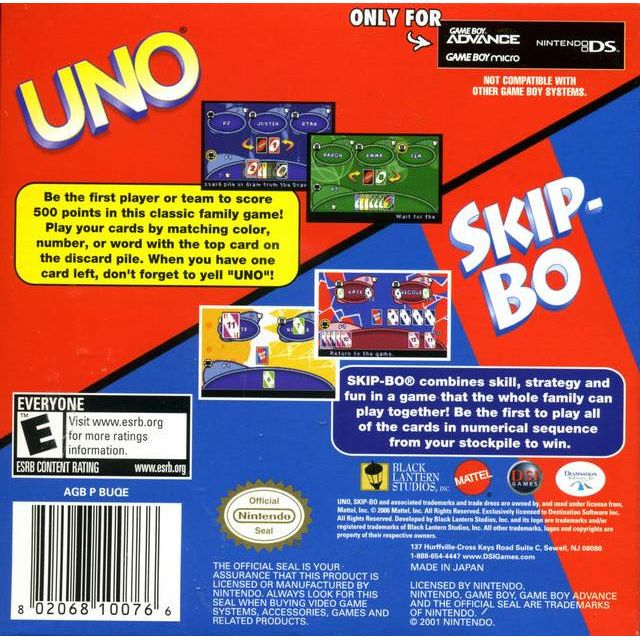 GBA - Uno / Skip Bo
