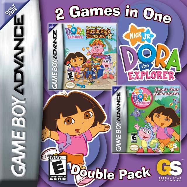 GBA - Dora l'exploratrice Double Pack - Trésor du cochon pirate / Super Star Adventures (cartouche uniquement)