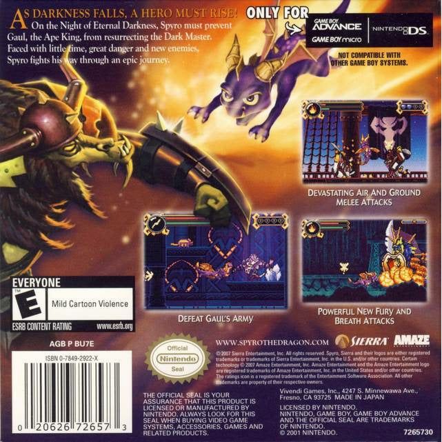 GBA - Legend Of Spyro The Eternal Night