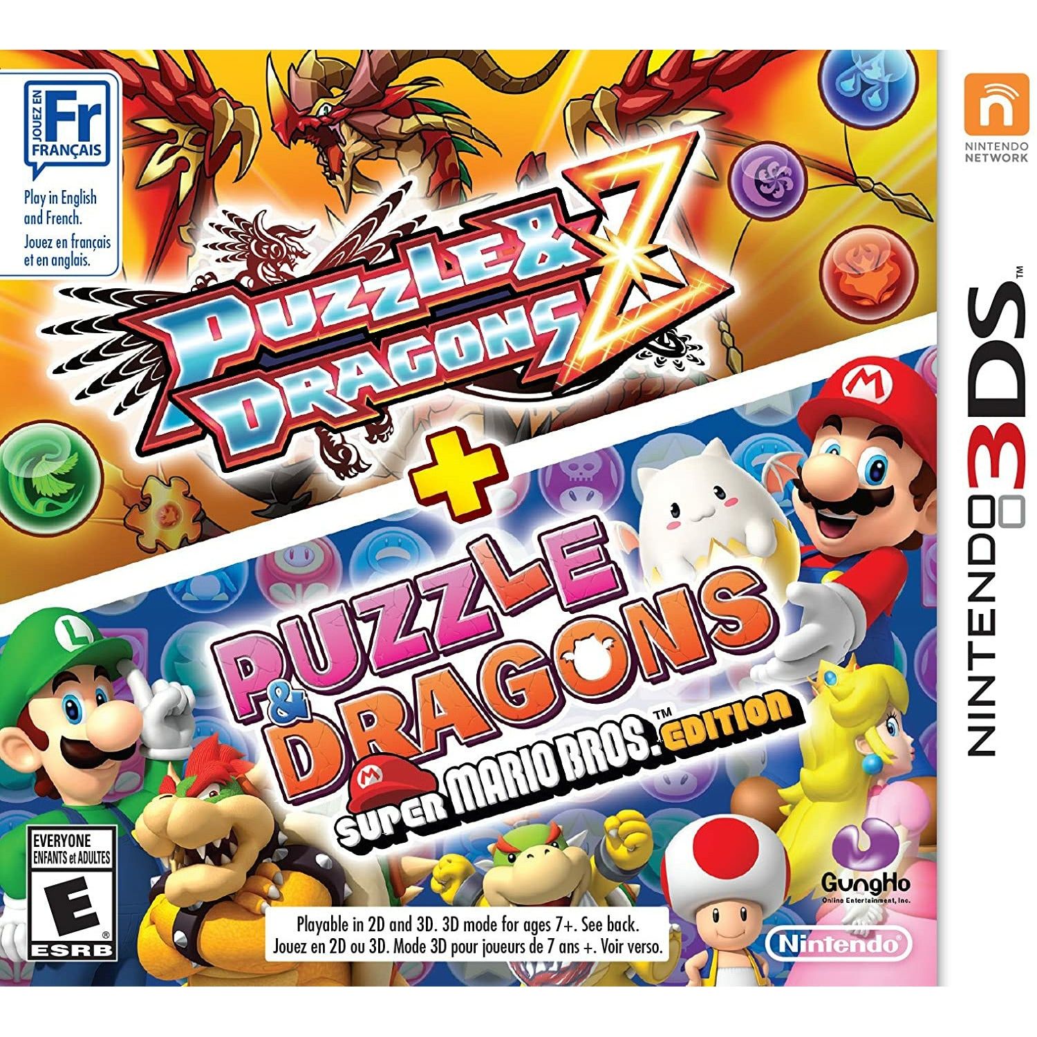 3DS - Puzzle Dragons Z & Puzzle Dragons Super Mario Bros Edition (In Case)