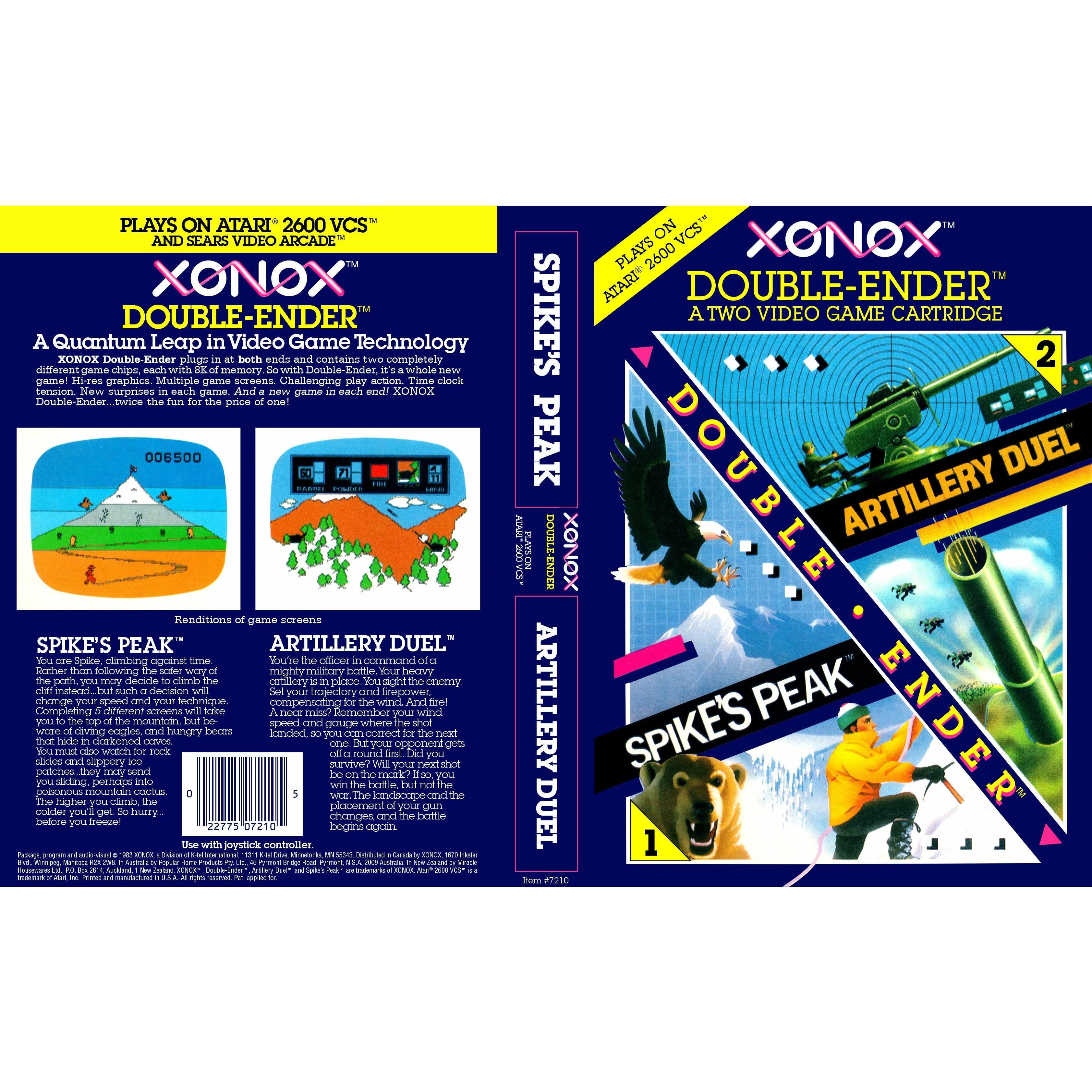 Atari 2600 - Double Ender Spikes Peak / Artillery Duel (cartouche uniquement)
