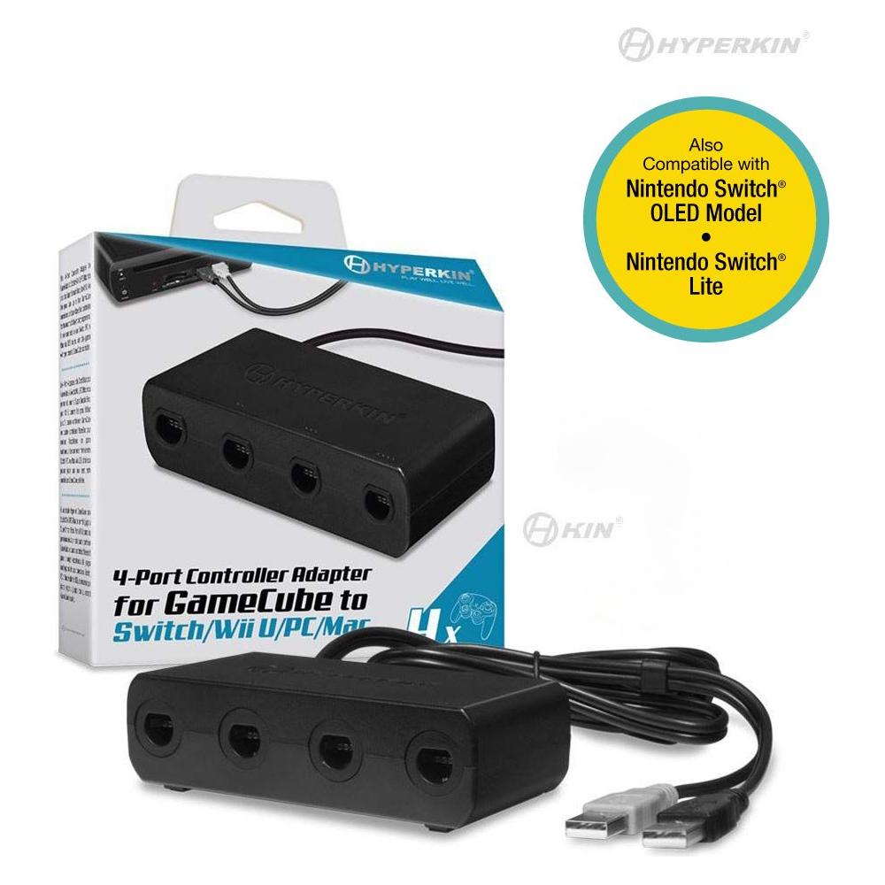 Adaptateur de contrôleur GameCube 4 ports pour Wii U/ Switch/ PC/ Mac