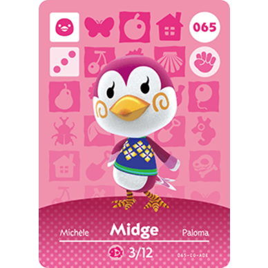 Amiibo - Carte Midge Animal Crossing (#065)