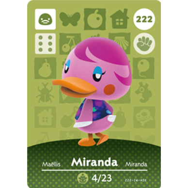 Amiibo - Carte Animal Crossing Miranda (#222)